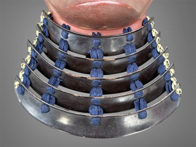 Halbe Samurai-Mempo-Maske – Edo-Zeit (1603–1868).