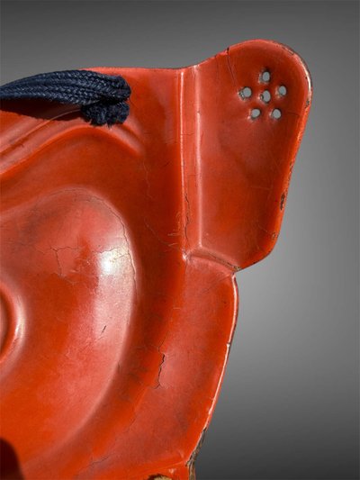 Halbe Samurai-Mempo-Maske – Edo-Zeit (1603–1868).