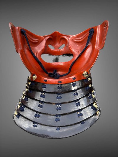 Halbe Samurai-Mempo-Maske – Edo-Zeit (1603–1868).