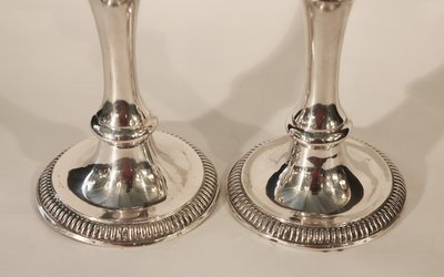 Pair of solid silver candlesticks Silver 835