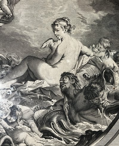 Engraving after Boucher, 18th century.