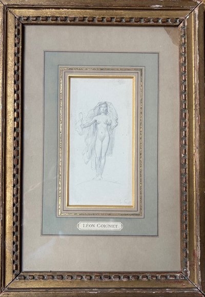 LÉON COGNIET, VÉNUS AU MIROIR, DESSIN
