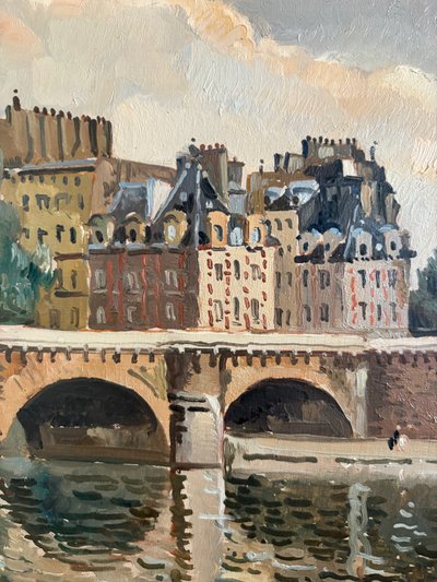 Edmond Ceria, Il Pont Neuf, Olio su tavola