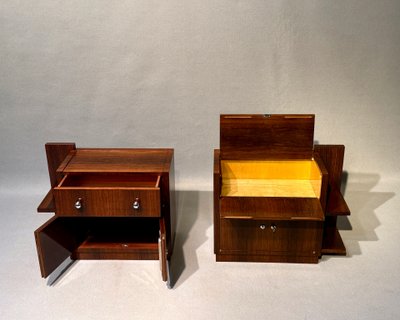 Coppia di comodini o tavolini laterali in stile Art Déco