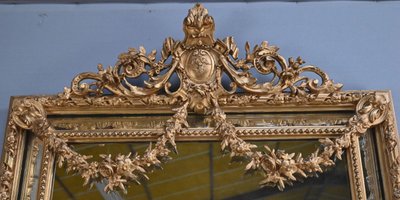 Important Miroir à Parcloses, style Louis XVI - Fin XIXe