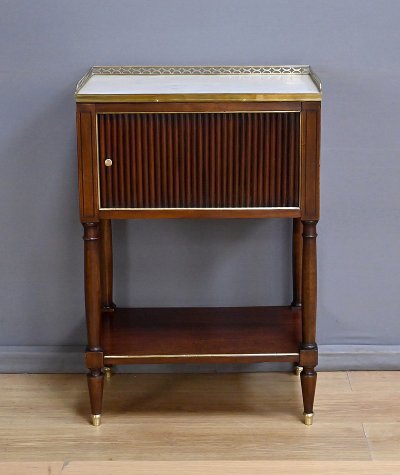 Tavolino da caffè in mogano in stile Luigi XVI con piano a rullo - Metà del XIX secolo