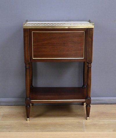 Tavolino da caffè in mogano in stile Luigi XVI con piano a rullo - Metà del XIX secolo