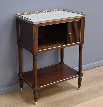 Tavolino da caffè in mogano in stile Luigi XVI con piano a rullo - Metà del XIX secolo