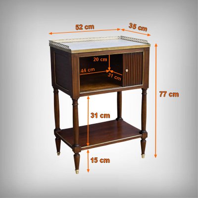 Tavolino da caffè in mogano in stile Luigi XVI con piano a rullo - Metà del XIX secolo