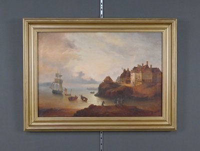 Painting "Light on the Port", French School, 19th century