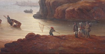 Painting "Light on the Port", French School, 19th century