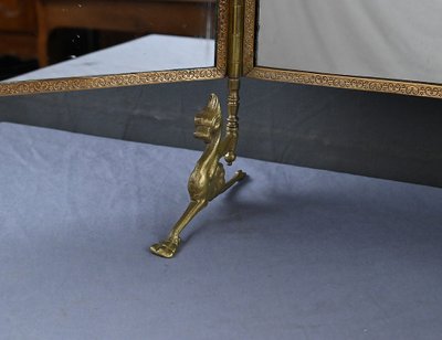 Raro specchio trittico in bronzo - 1900