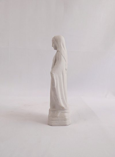 Art-Deco-Statue der Unbefleckten Jungfrau Maria aus Biskuitporzellan, frühes 20. Jahrhundert