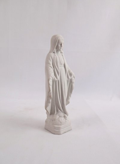 Art-Deco-Statue der Unbefleckten Jungfrau Maria aus Biskuitporzellan, frühes 20. Jahrhundert