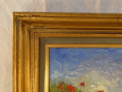 Jean-Paul SURIN - CUEILLETTE DES COQUELICOTS - Huile sur toile