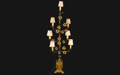 Gilt bronze gilt bronze Gothic decorated base