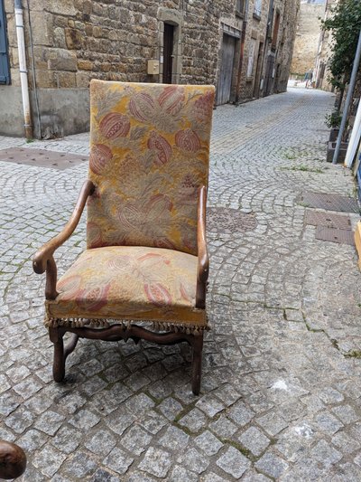Two Louis XIII armchairs