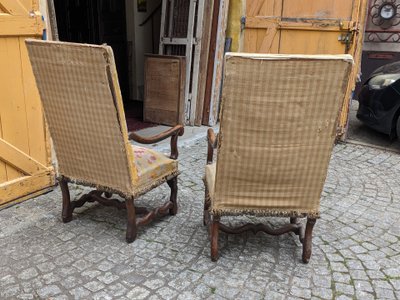 Two Louis XIII armchairs
