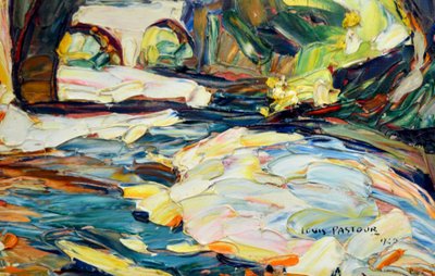 Louis Pastour (1876–1948) „Wäscherinnen unter der Sospel-Brücke“ Provence Cannes Menton