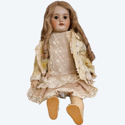 Grande poupée ancienne UNIS FRANCE 60 – tête porcelaine – corps articulé – début XXe siècle