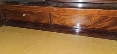 Important Louis XVI style mahogany cylinder secretary desk with double writing system