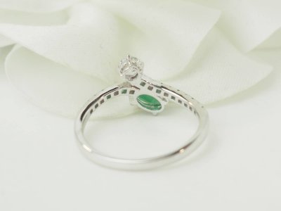 Bague Mauboussin Duo d’Espérance Or Blanc Émeraude 0,40ct Diamants
