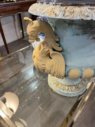 19th century cast iron vase