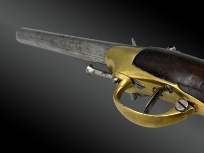 PISTOLET à silex modèle 1777, 2ème type dit à coffre France XVIIIème siècle, période Louis XVI