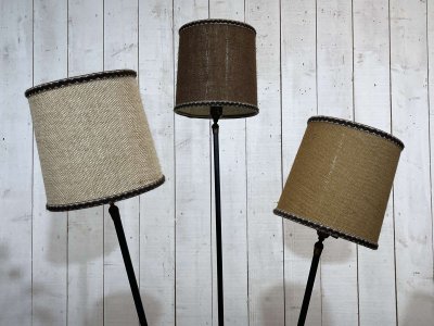 1960s 3-light floor lamp with its original lampshades