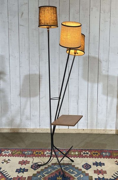 1960s 3-light floor lamp with its original lampshades