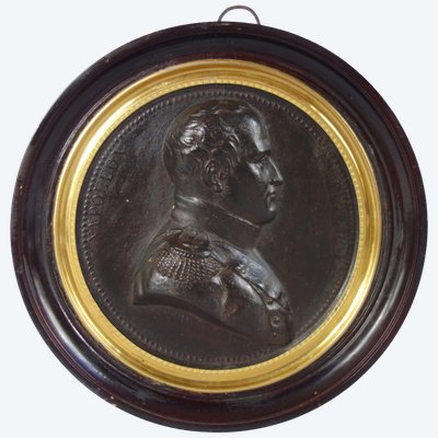 Grande miniature portrait en buste Napoléon Empereur & Roi - souvenir historique de l'Empire