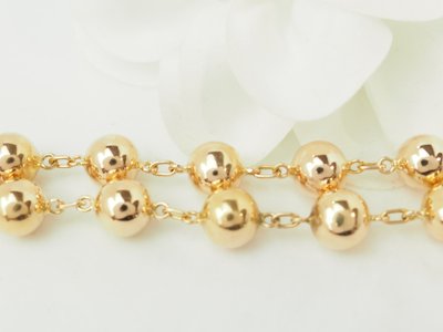 Marseilles-style necklace in 18kt rose gold - Regular 9mm beads