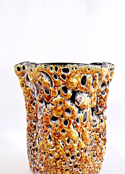 Vase Fat Lava ou Émaux de miel céramique de Vallauris vintage années 1970