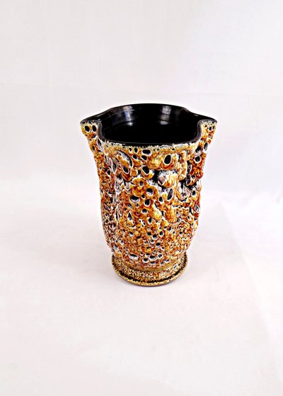 Vase Fat Lava ou Émaux de miel céramique de Vallauris vintage années 1970