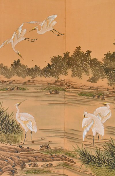 Four-panel Chinese folding screen from the Shanghai school