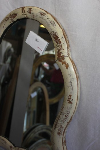 Small patinated wood mirror, mercury, 38 x 48 cm