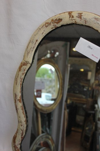 Small patinated wood mirror, mercury, 38 x 48 cm