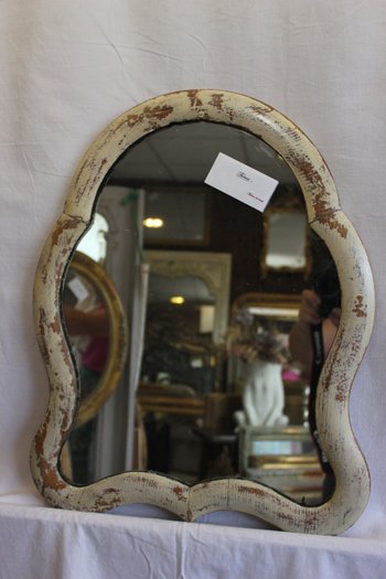 Small patinated wood mirror, mercury, 38 x 48 cm