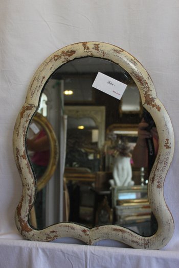 Small patinated wood mirror, mercury, 38 x 48 cm