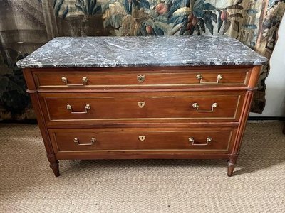 Commode 18 ème en acajou d'époque Louis XVI