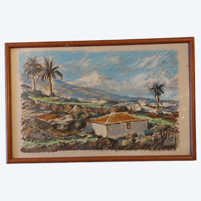 Edmond MELOT - (1910 - 2003) - Tenerife - Pastel - 1978