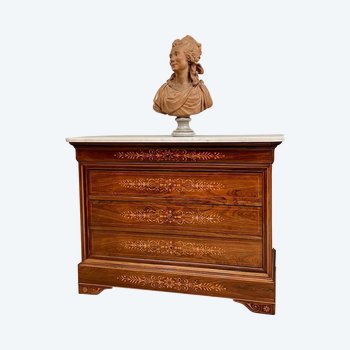 Chest of drawers in marquetry from the Charles X period XIXth century