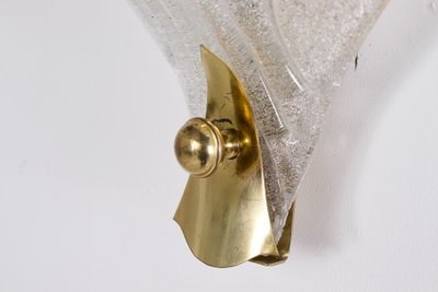 Murano glass and brass wall sconces