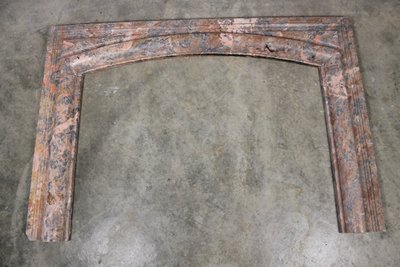 Louis XIV style molded Sarrancolin marble fireplace front, 19th century