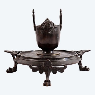 Brûle parfum ou porte pinceaux en Bronze Indochinois fin XIXe