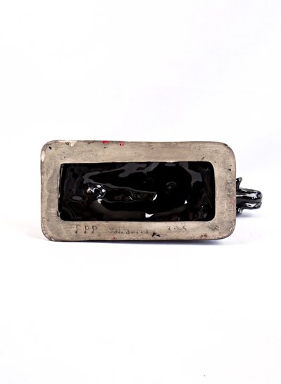 Ceramic sculpture of a hunting dog from Vallauris, signed Faïences & Poteries de Provence