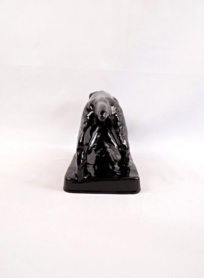 Ceramic sculpture of a hunting dog from Vallauris, signed Faïences & Poteries de Provence