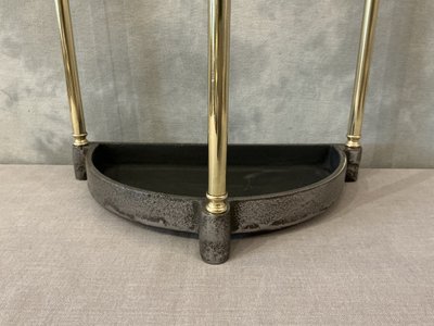Porte parapluies ancien en laiton d'époque fin 19 ème en demi-cercle 