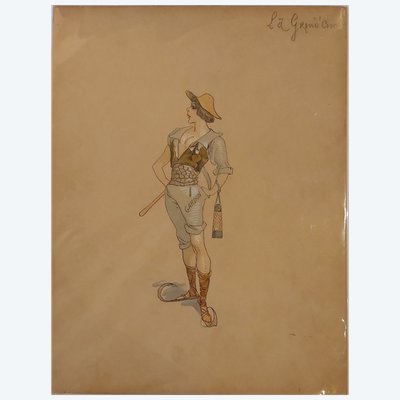 Alfred Choubrac - (1853 - 1902) - La Grand Combe - 1895 - Gouache - Mines du Gard