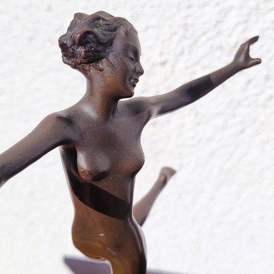 Lorenzl, danseuse en bronze, signée, Art déco, XXème siècle